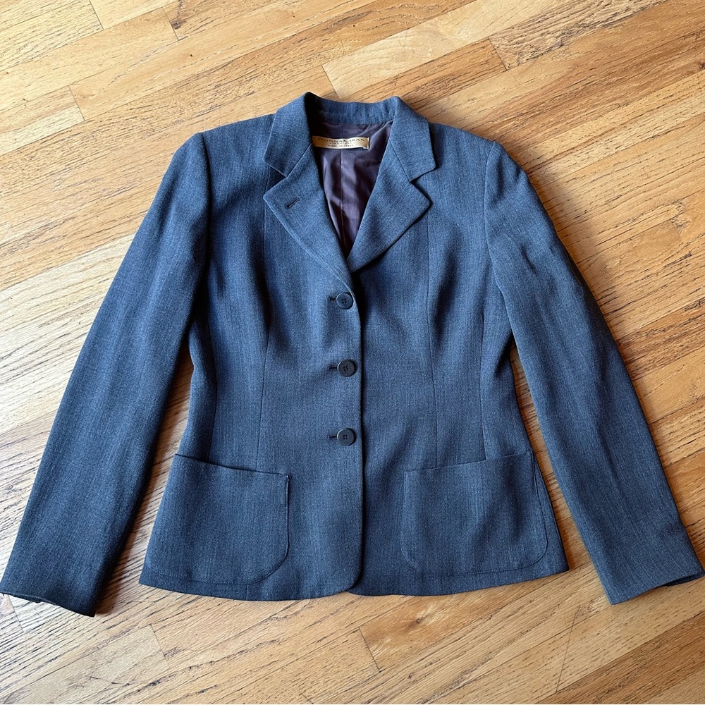 Donna Karan Signature fitted gray blazer